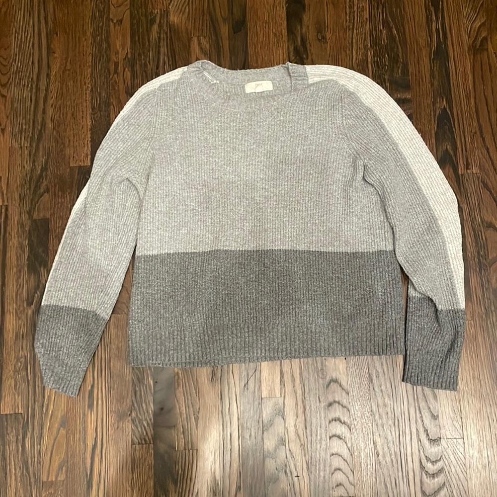 Gray Color Block Sweater